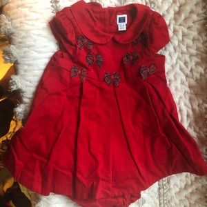 Red Janie and Jack holiday dress plaid bows